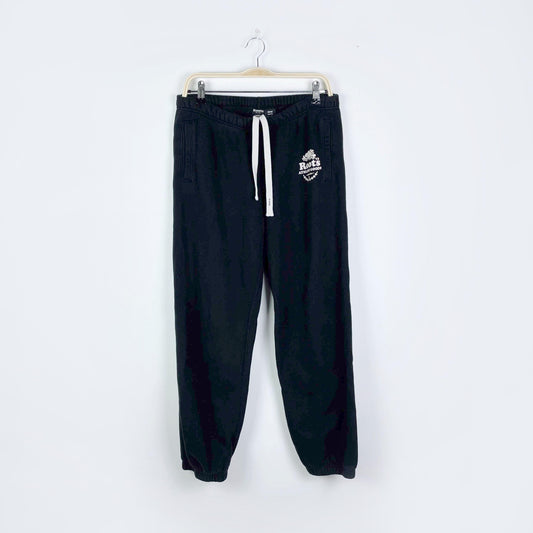 roots original classic black sweatpants - size medium