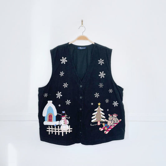 vintage 00s ps casual corduroy holiday vest