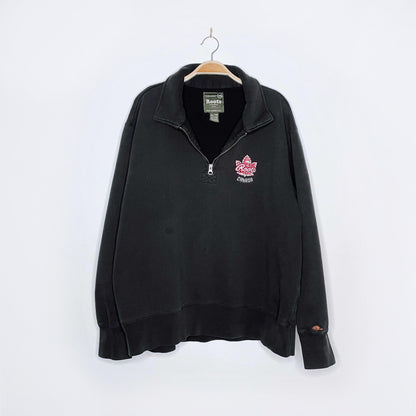 vintage 00s roots 1/4 zip sweatshirt