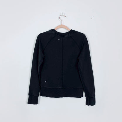 lululemon black rejuvenate crew - size 4