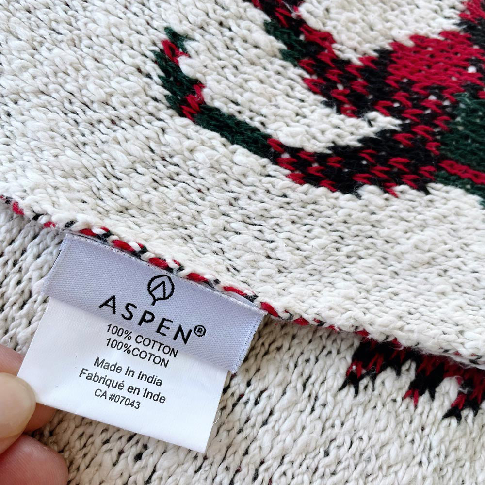 aspen plaid deer knit throw blanket
