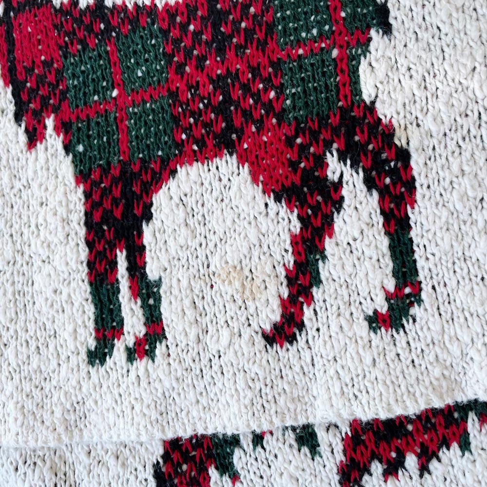 aspen plaid deer knit throw blanket