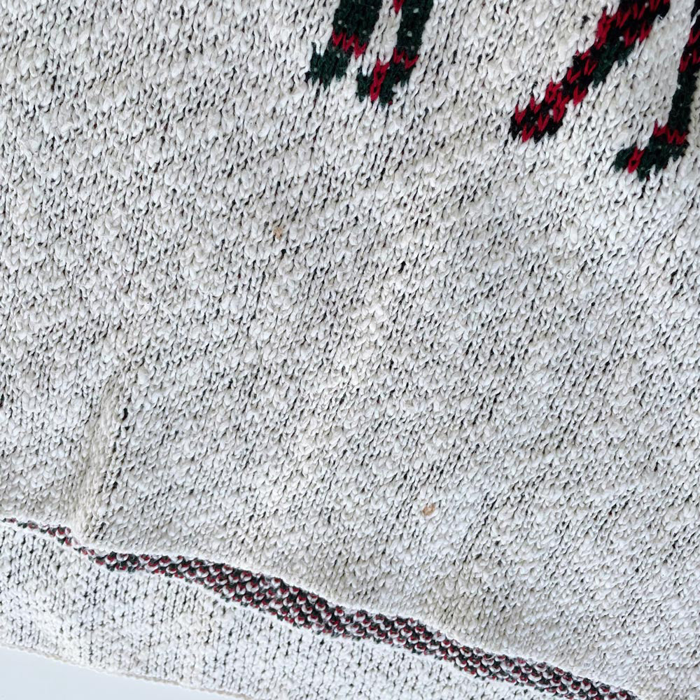 aspen plaid deer knit throw blanket