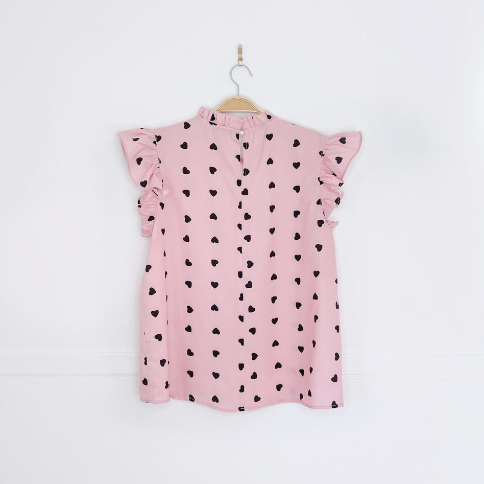 collection by zoezele ruffled heart blouse