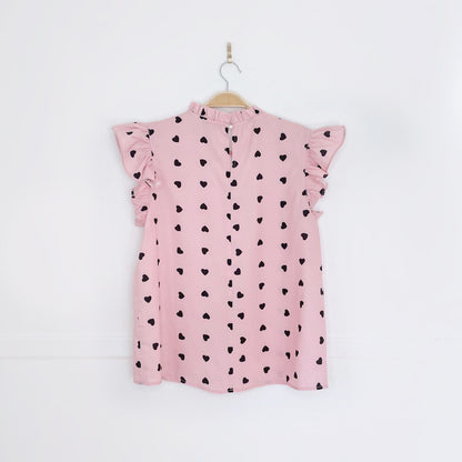 collection by zoezele ruffled heart blouse