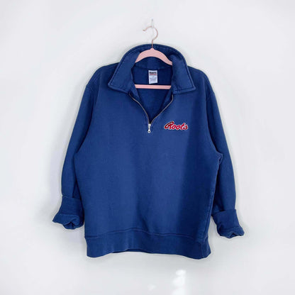 vintage 90s roots 1/4 zip sweatshirt - size large
