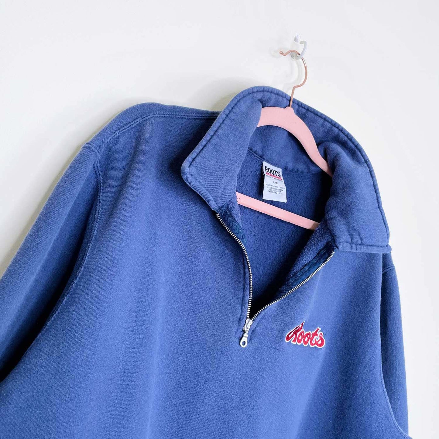 vintage 90s roots 1/4 zip sweatshirt - size large