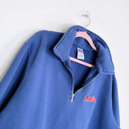 vintage 90s roots 1/4 zip sweatshirt - size large