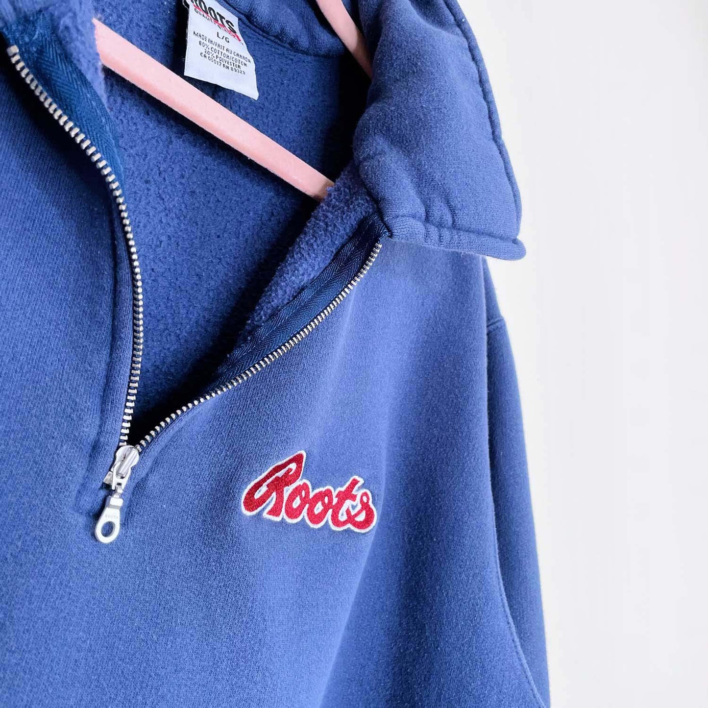 vintage 90s roots 1/4 zip sweatshirt - size large