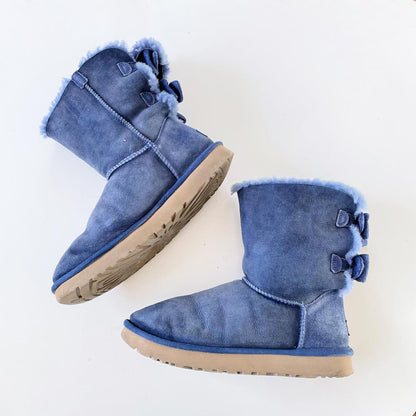 ugg bailey bow II blue sheepskin boot