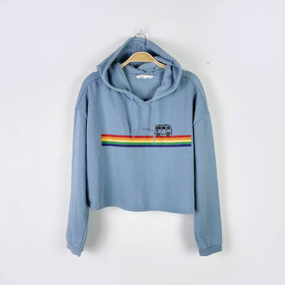 bluenotes rainbow bus cropped hoodie