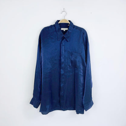 vintage positano chemise blue metallic shirt