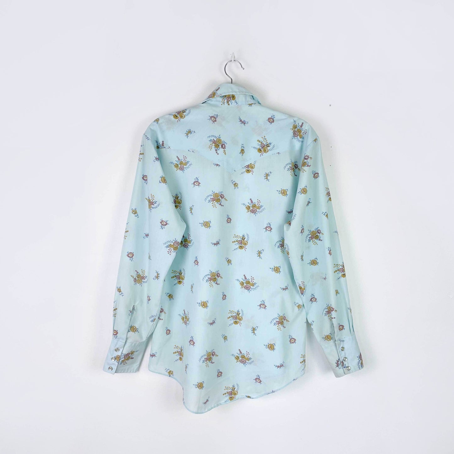 vintage high country western floral snap button shirt