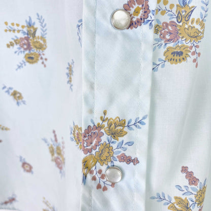 vintage high country western floral snap button shirt
