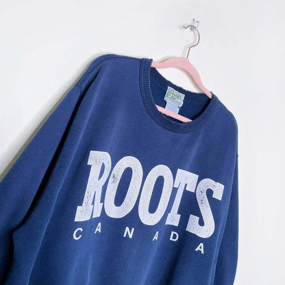 vintage 90s roots nameplate crewneck - size xl
