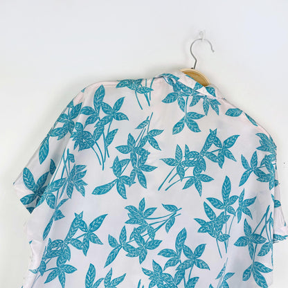 dorlene blue tropical leaf shirt