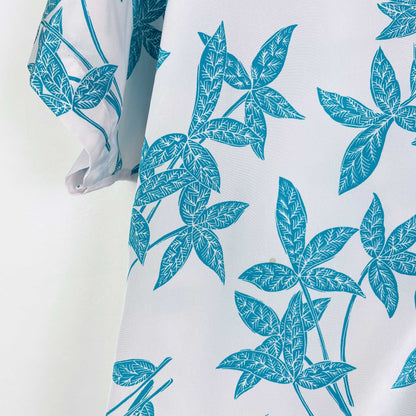 dorlene blue tropical leaf shirt
