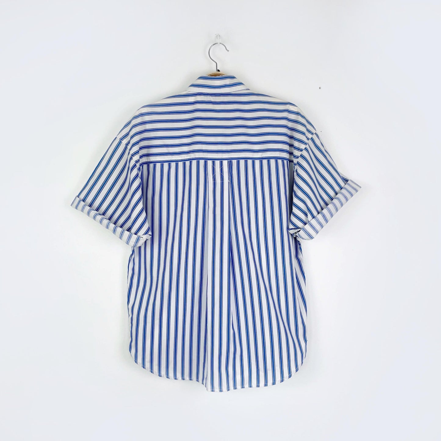 vintage HER pleat shoulder striped shirt