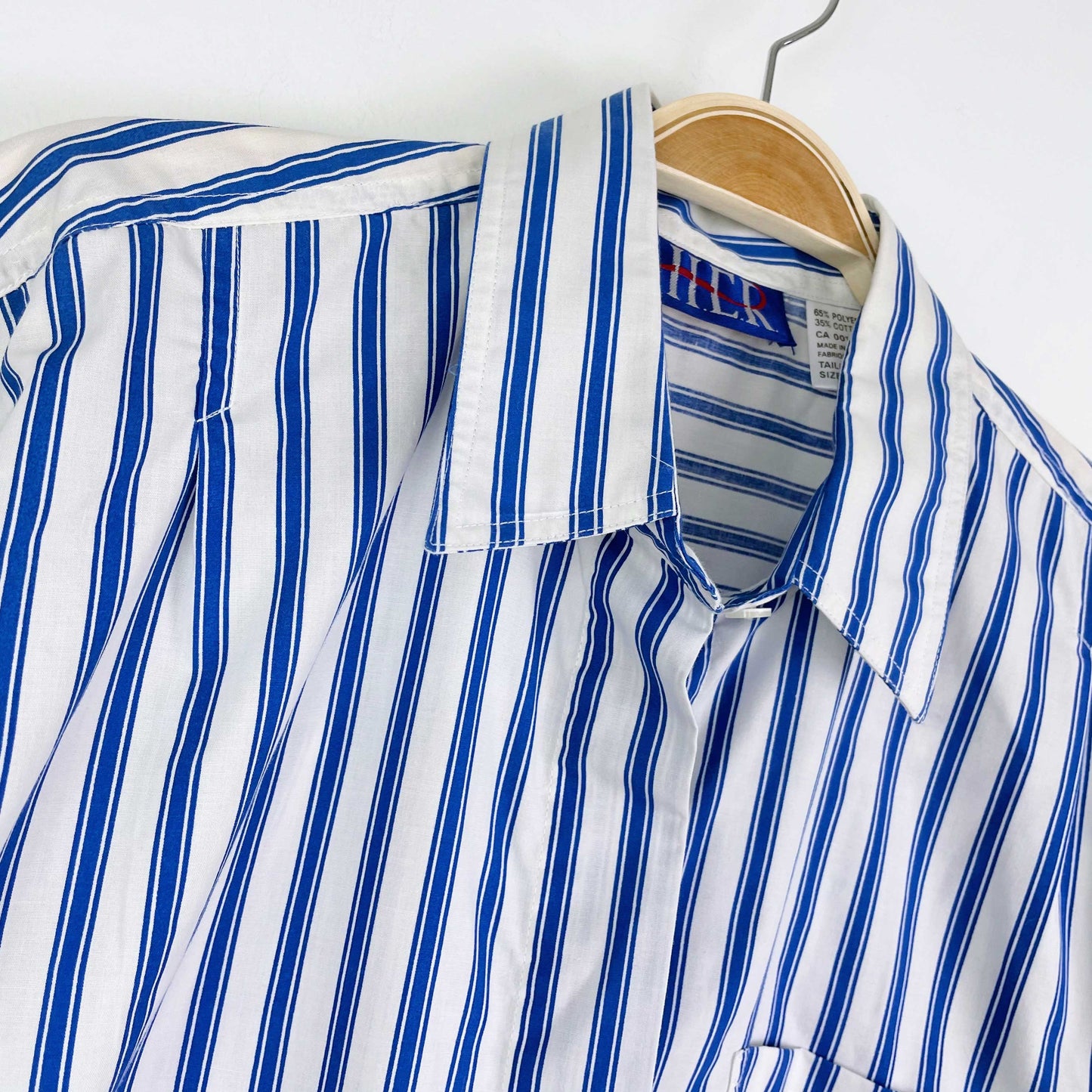 vintage HER pleat shoulder striped shirt