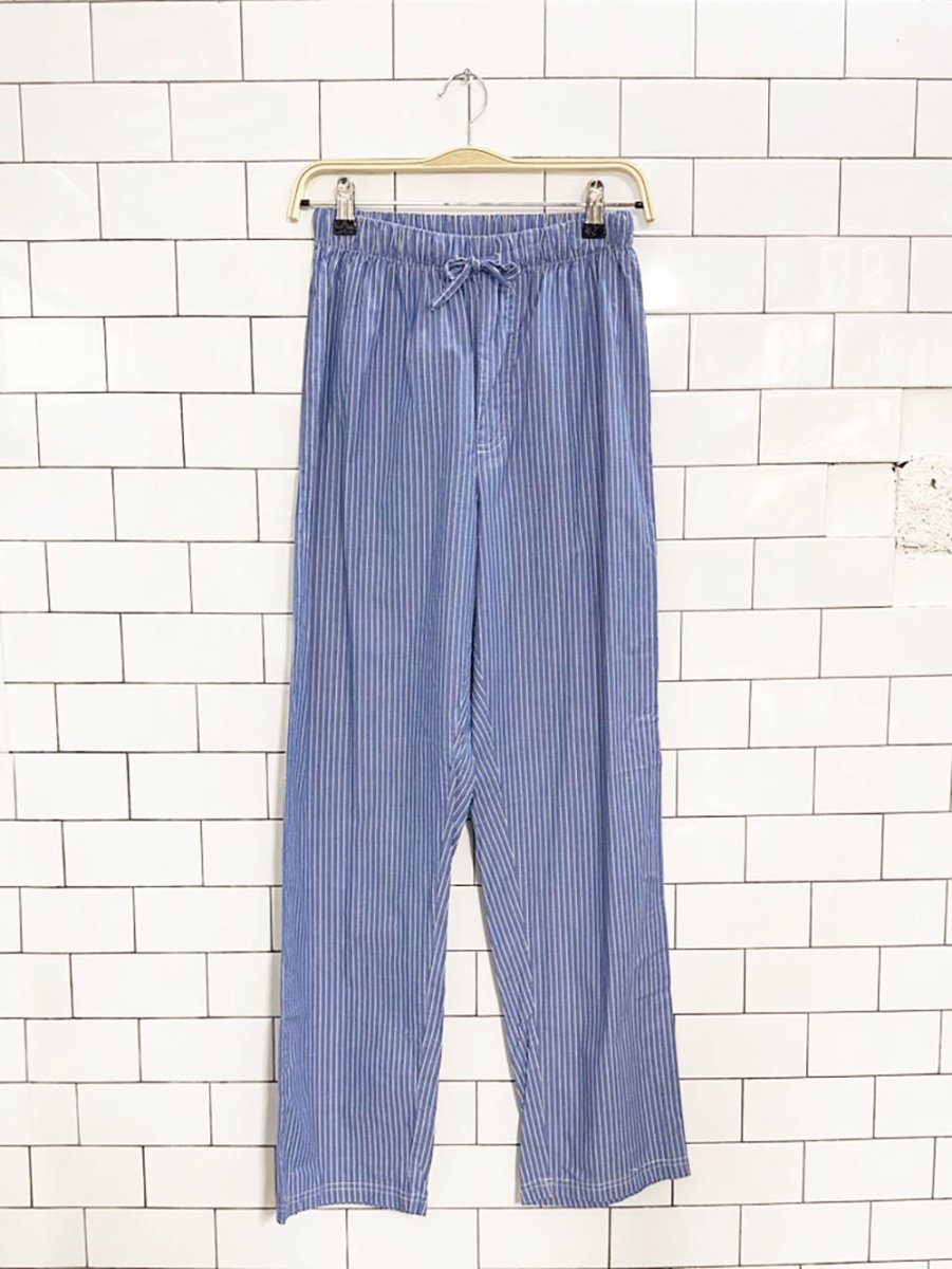 blue stripe wide leg boxer pants - good market thrift store