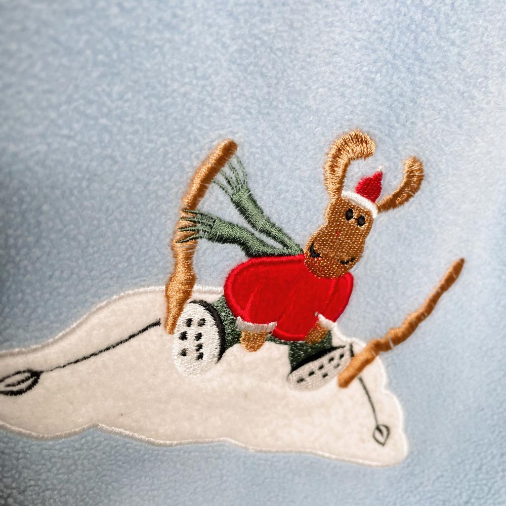 vintage cleo santa scene fleece holiday vest