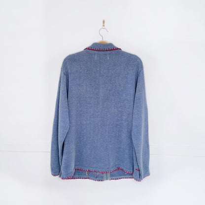 vintage episcia carolling snowmen knit cardigan