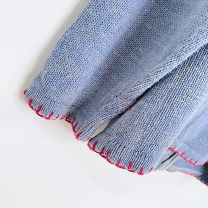 vintage episcia carolling snowmen knit cardigan