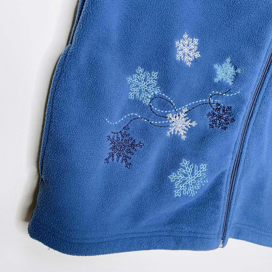 vintage country collection snowflake fleece vest - size medium
