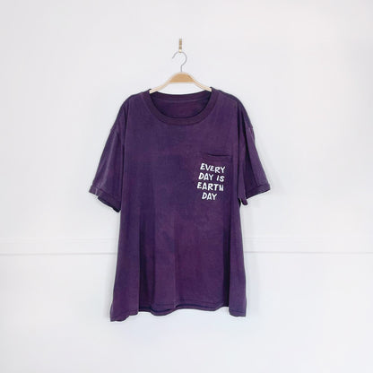vintage 80s mww x earth activist faded ringer pocket tee