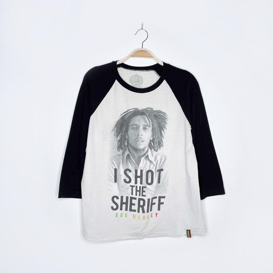 bob marley 2013 i shot the sheriff baseball tee
