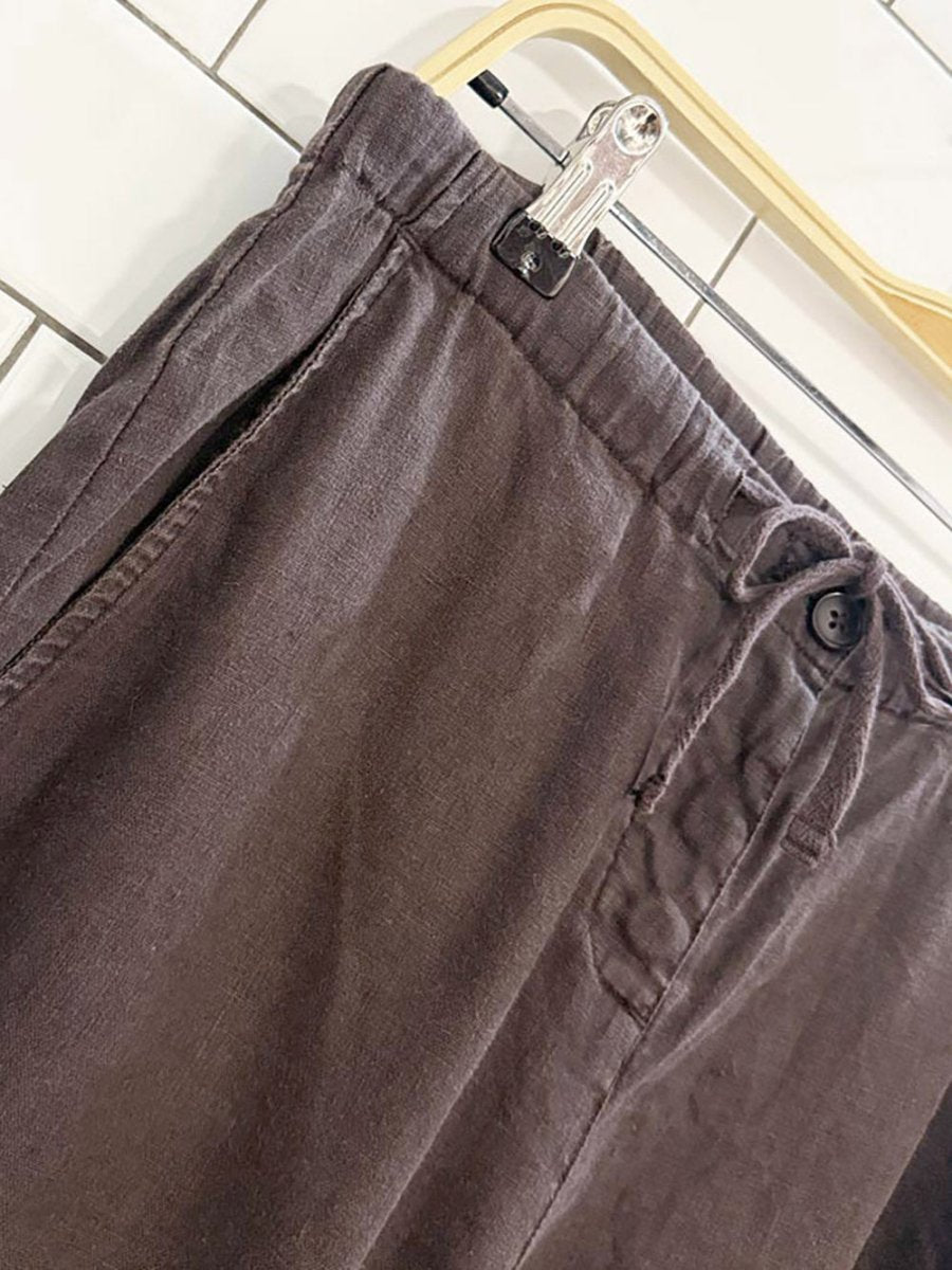 boden 100% linen straight leg drawstring pants - good market thrift store