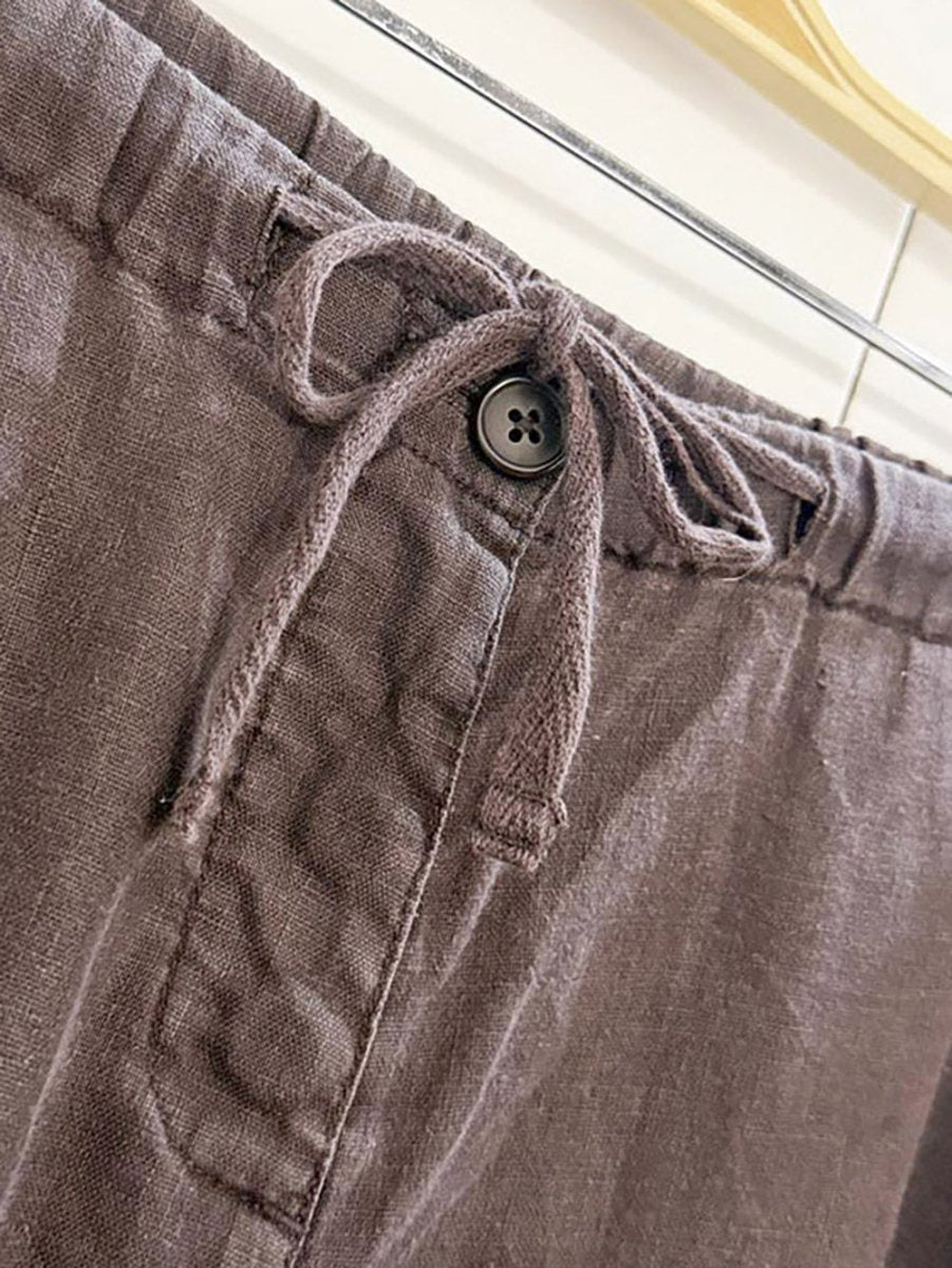 boden 100% linen straight leg drawstring pants - good market thrift store