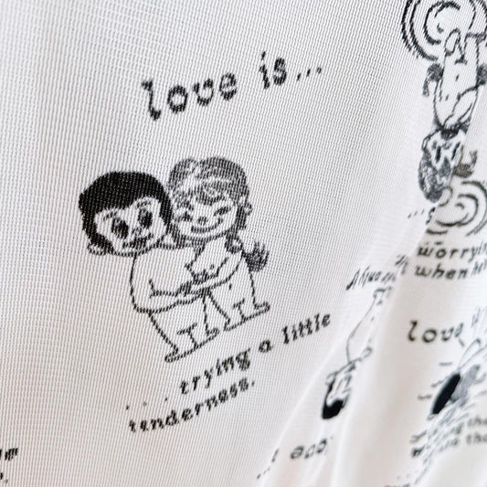 vintage 60s empire knitting mesh love bodysuit