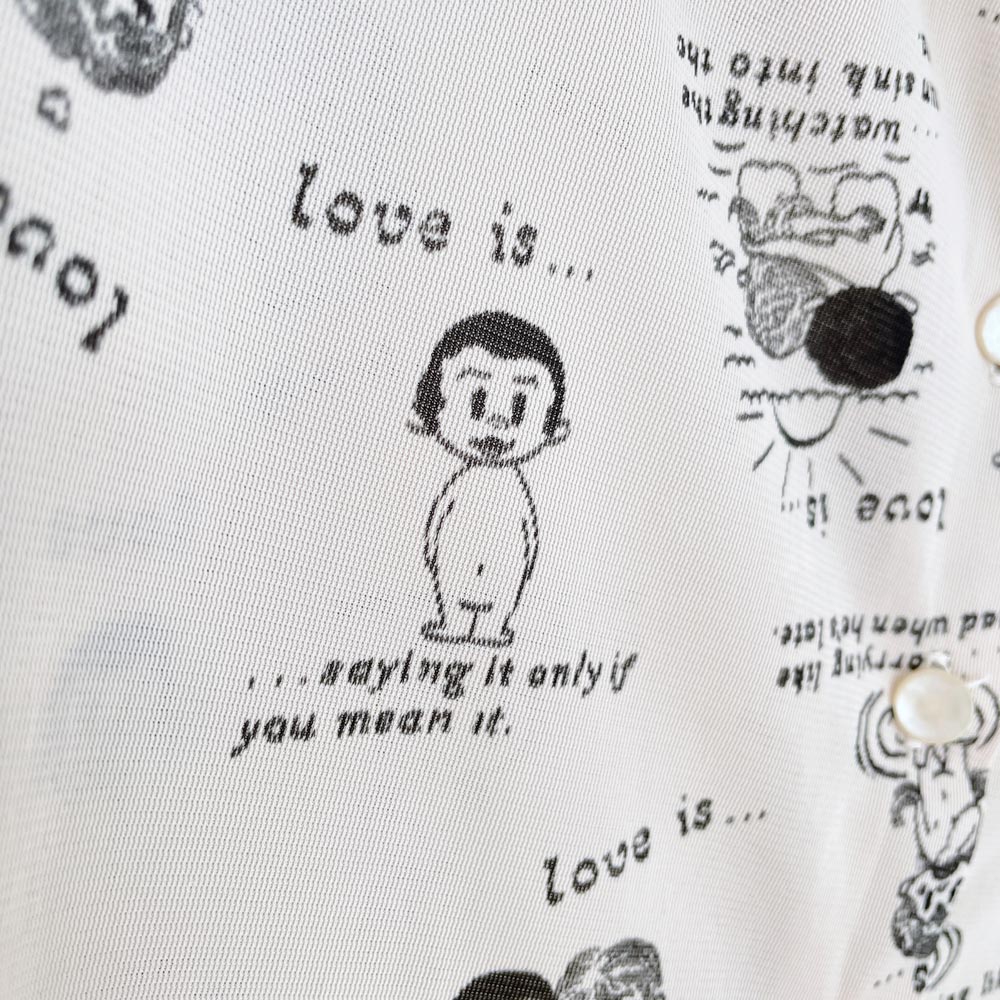 vintage 60s empire knitting mesh love bodysuit