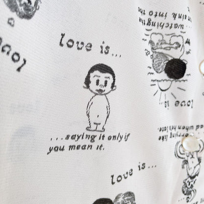 vintage 60s empire knitting mesh love bodysuit