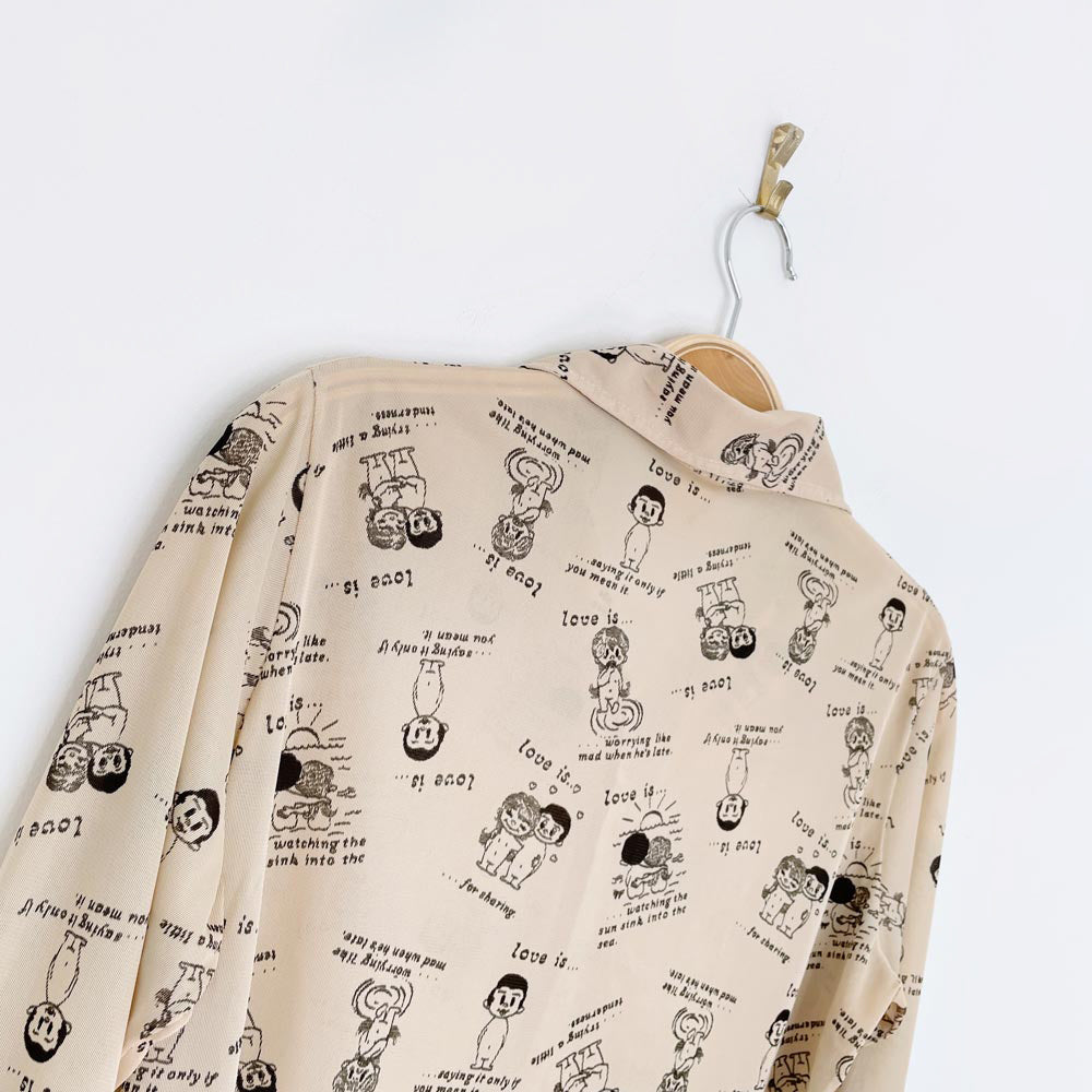 vintage 60s empire knitting mesh love bodysuit