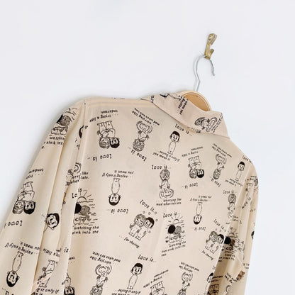 vintage 60s empire knitting mesh love bodysuit