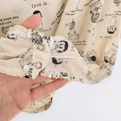 vintage 60s empire knitting mesh love bodysuit