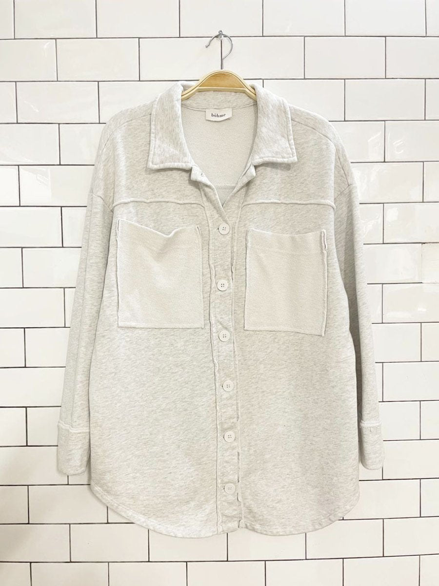 böhme raw edge sweatshirt shirt jacket - good market thrift store