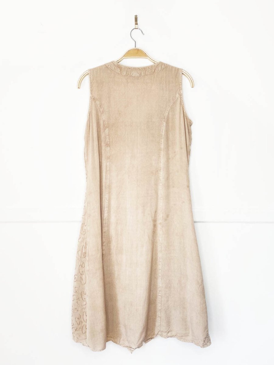 boho embroidered full button midi dress | made in India - good market thrift store