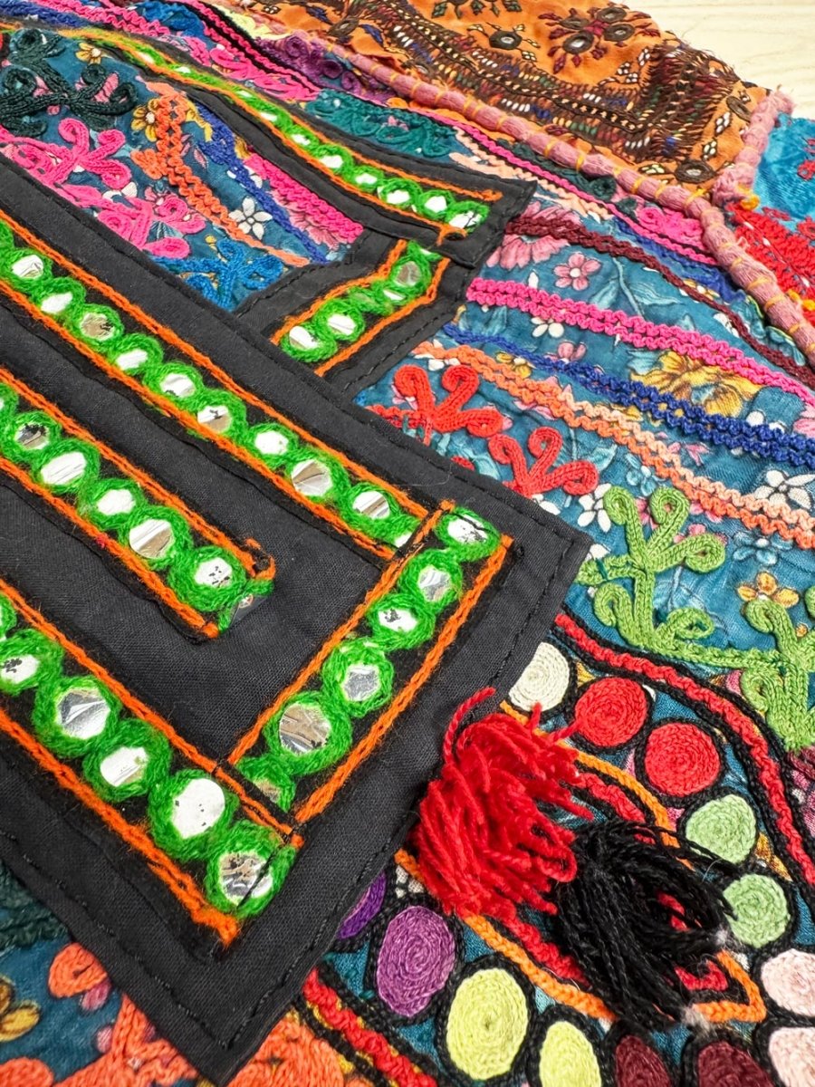 boho patchwork embroidered shoulder bag - good market thrift store