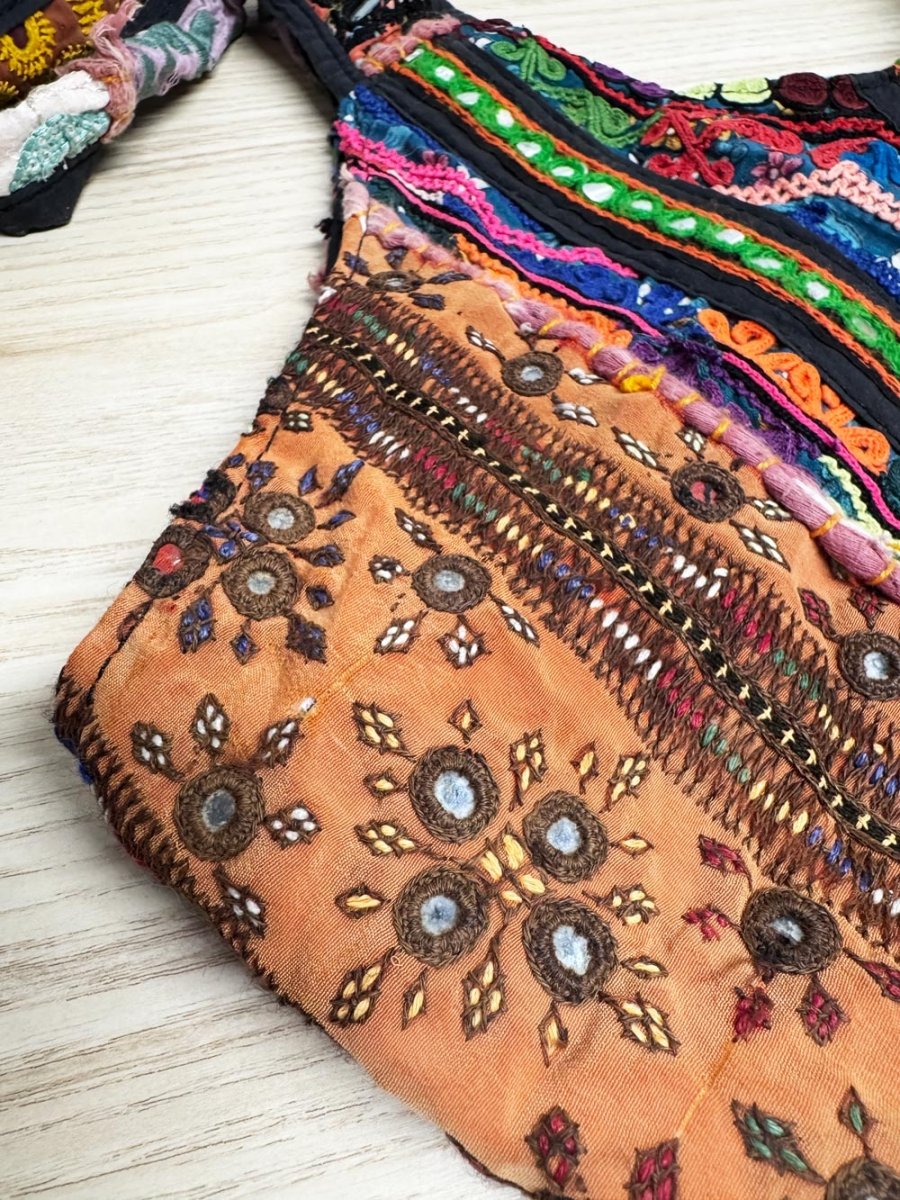 boho patchwork embroidered shoulder bag - good market thrift store