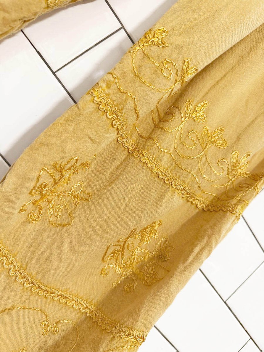 boho pull on embroidered loose fit pants | made in India - good market thrift store