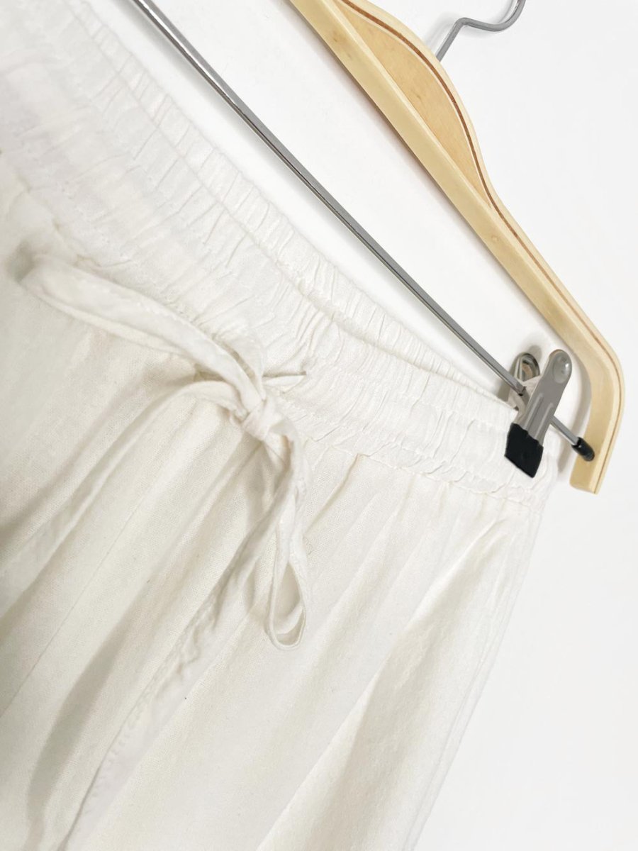 boho tiered wide leg tie waist cropped pants - good market thrift store