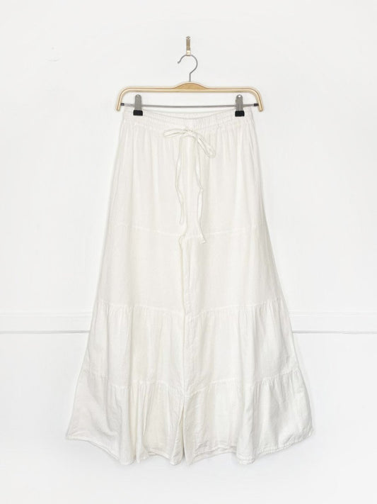 boho tiered wide leg tie waist cropped pants - good market thrift store