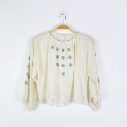 vintage 60s hand embroidered blouse