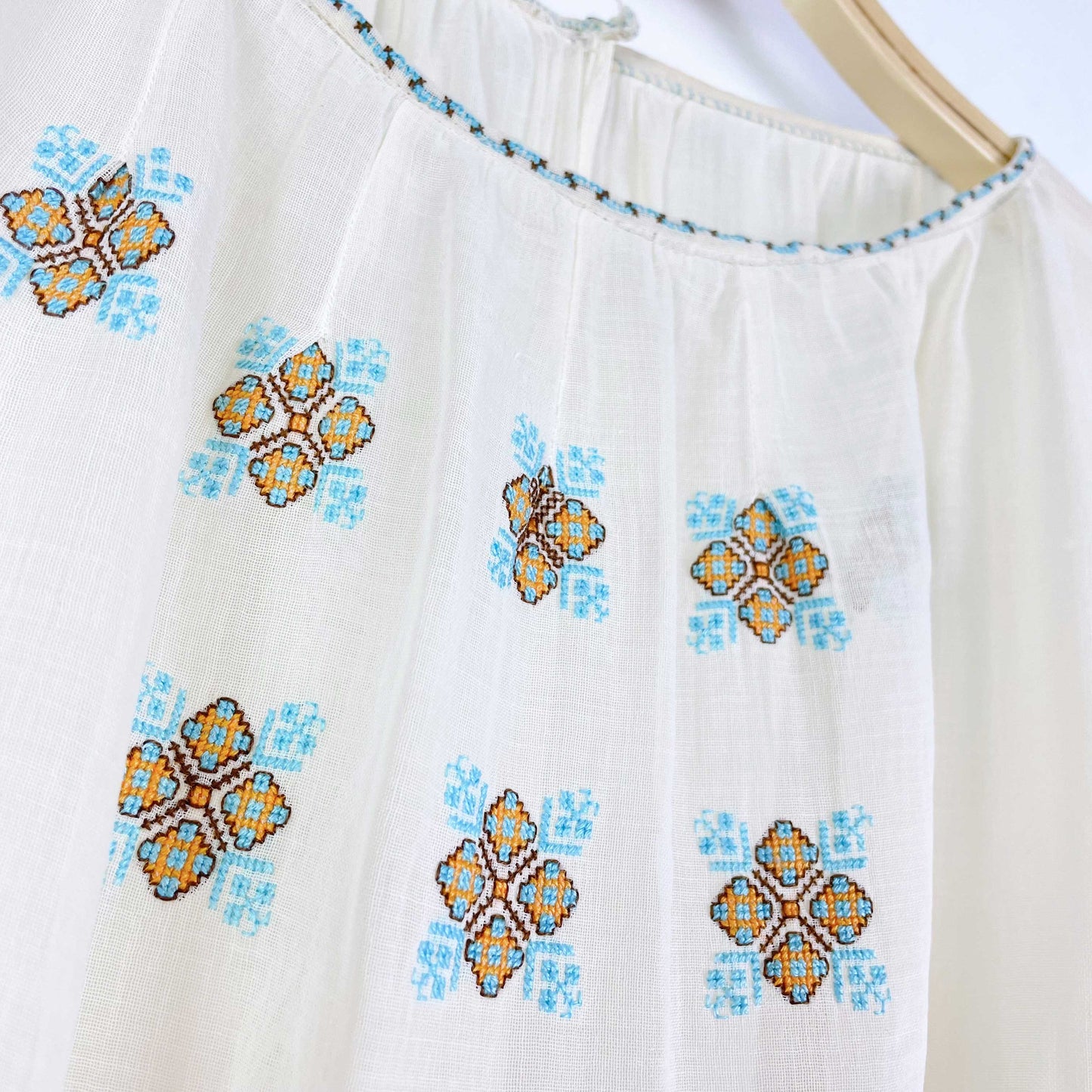 vintage 60s hand embroidered blouse