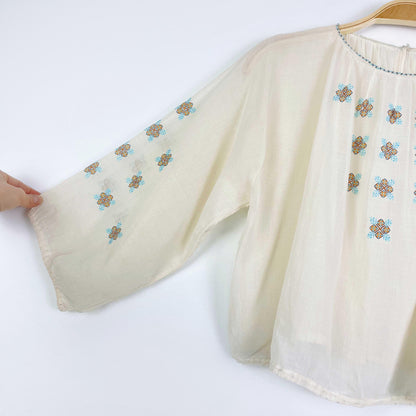vintage 60s hand embroidered blouse