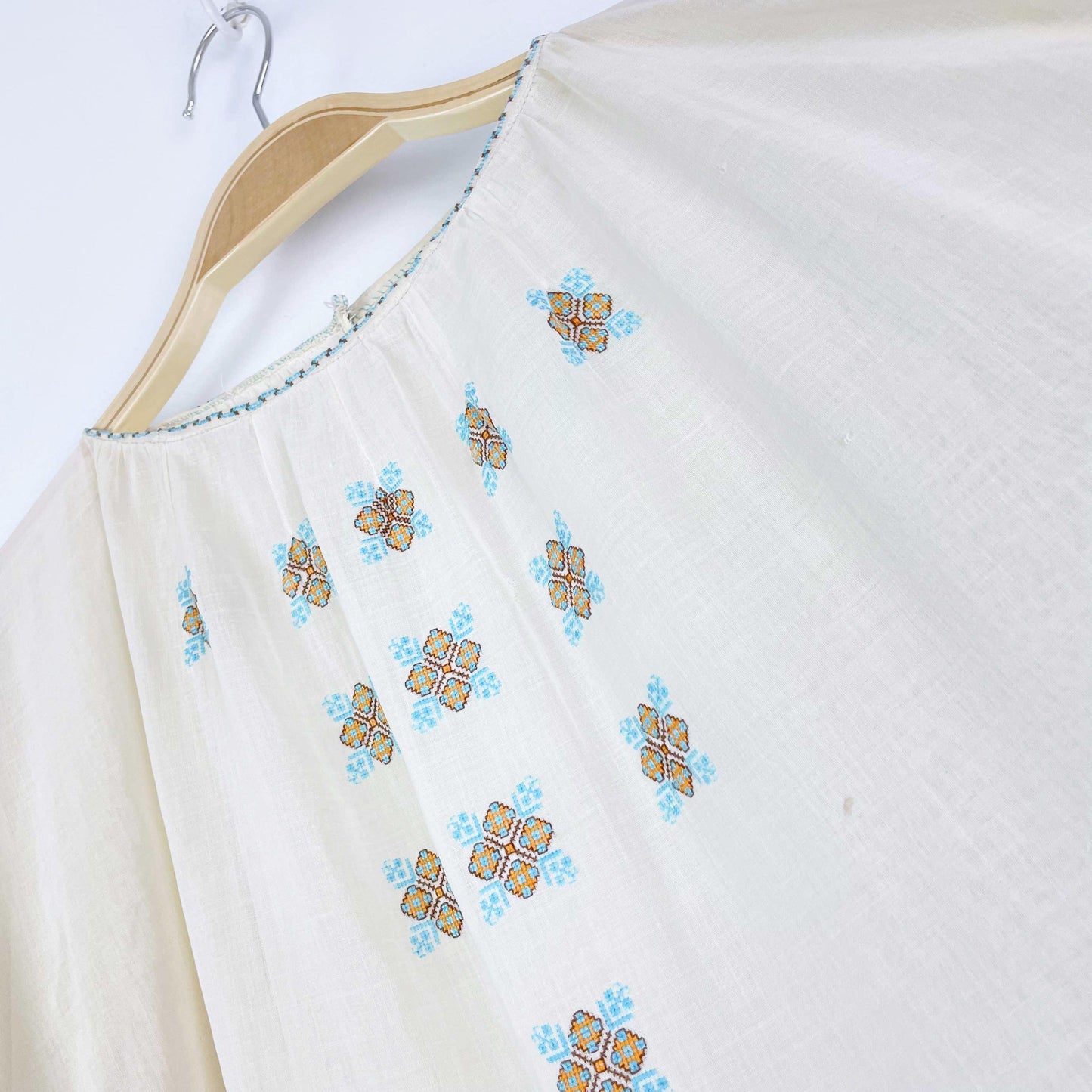 vintage 60s hand embroidered blouse