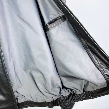 vintage butter leather bomber jacket